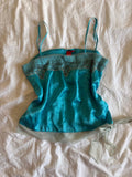 Vintage Y2K blue fairy mermaid cami with sequins and mesh