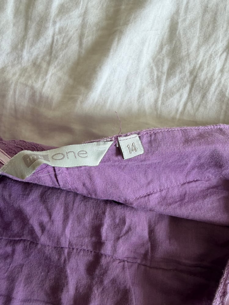 Vintage Y2K purple tiered maxi skirt with lace and ribbon