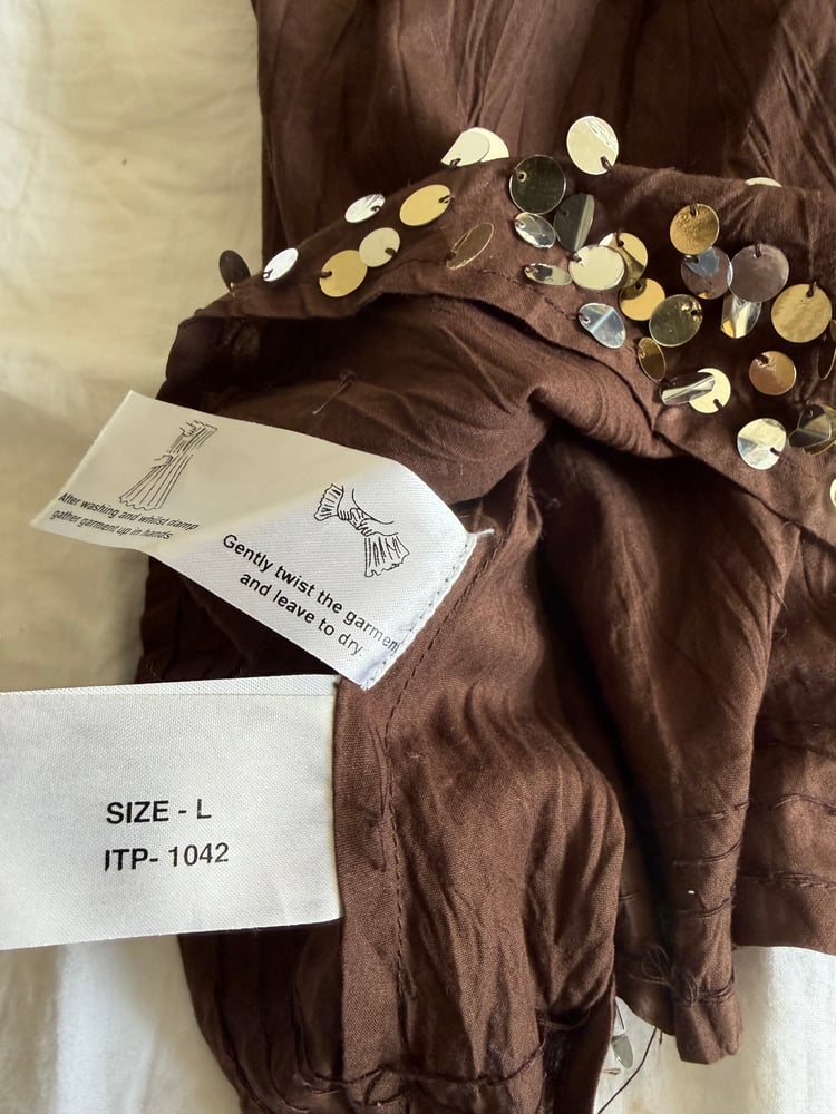 Vintage Y2K asymmetrical hem embellished brown cami