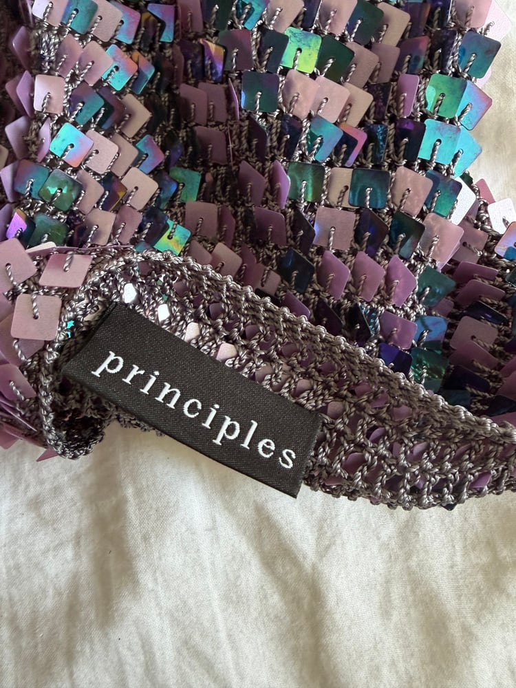 Vintage Y2K sequin blue and purple ombre crochet cami