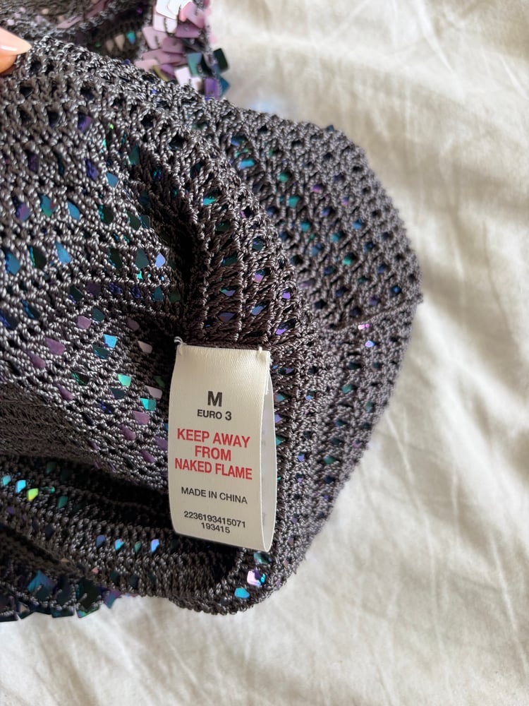 Vintage Y2K sequin blue and purple ombre crochet cami