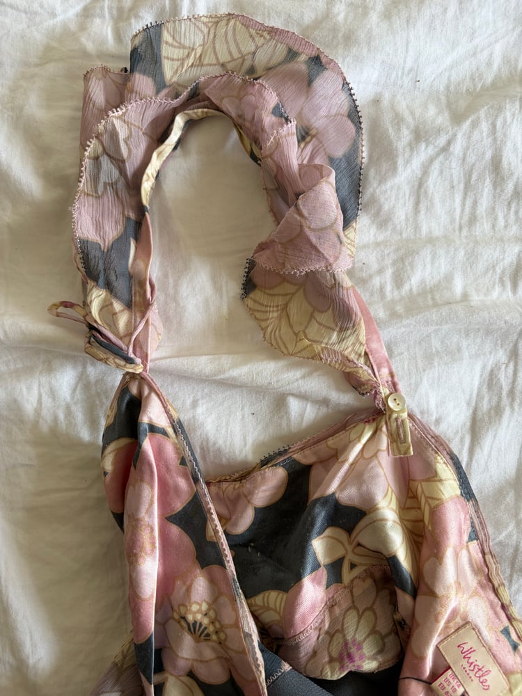 Vintage Y2K rare silk asymmetrical hem floral fairy cami