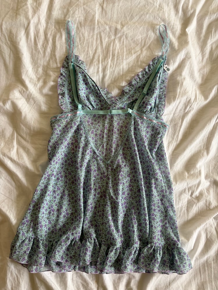 Vintage Y2K rare 2003 Victoria’s Secret turquoise floral babydoll cami