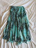Vintage Y2K blue floral mermaid floaty maxi skirt