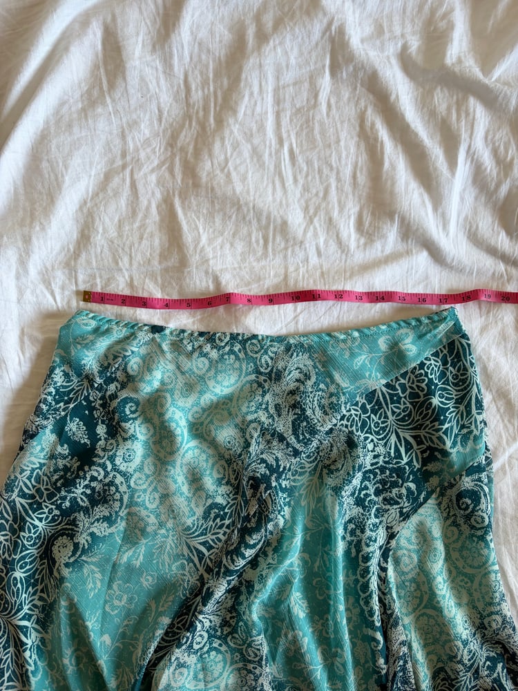 Vintage Y2K blue floral mermaid floaty maxi skirt
