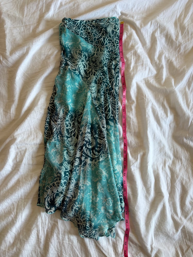 Vintage Y2K blue floral mermaid floaty maxi skirt