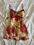 Vintage Y2K floral and sequin tie back cami