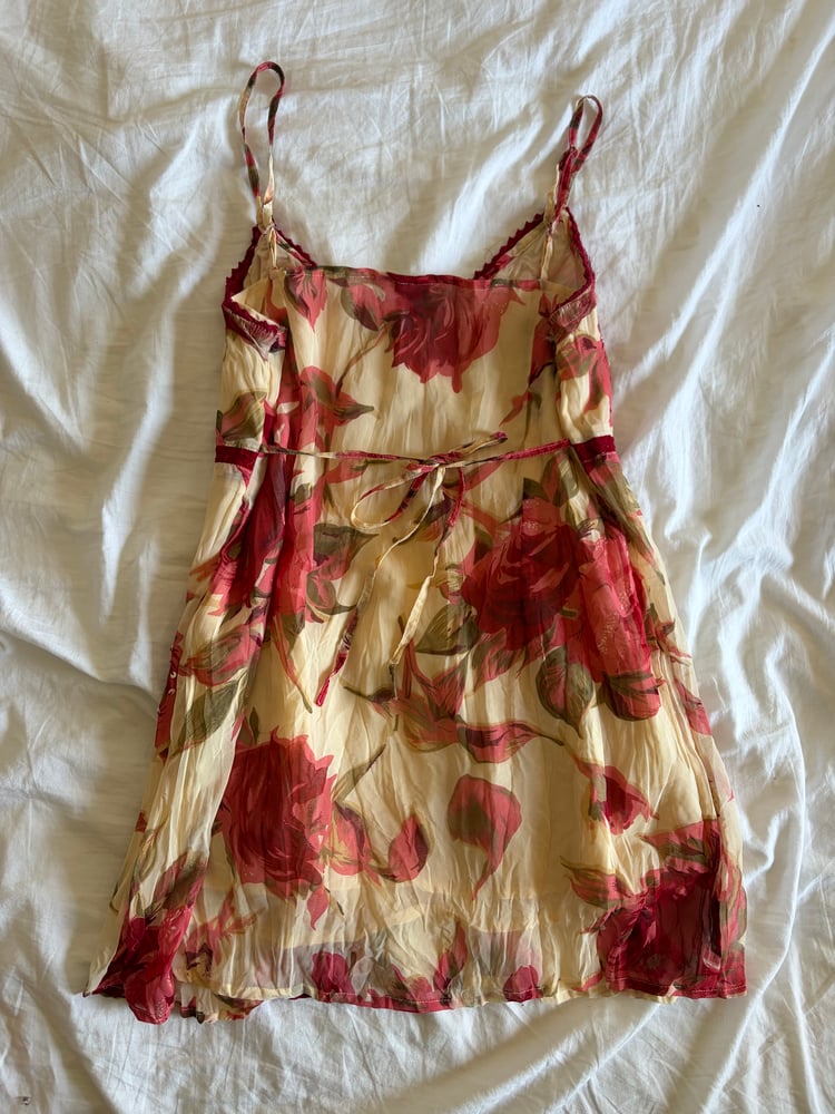 Vintage Y2K floral and sequin tie back cami