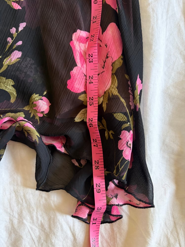 Vintage Y2K Morgan de Toi black floral dress with polka dots on cups