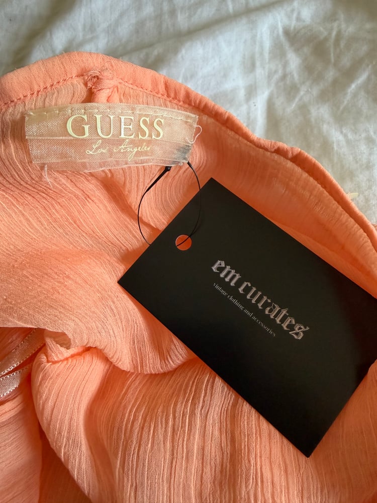 Vintage Y2K Guess orange sequin floaty halterneck cami