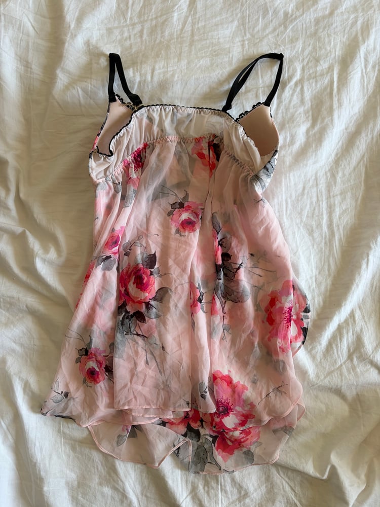 Vintage Y2K floral baby pink floaty babydoll cami