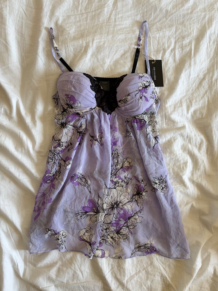Vintage Y2K floral lilac floaty babydoll cami