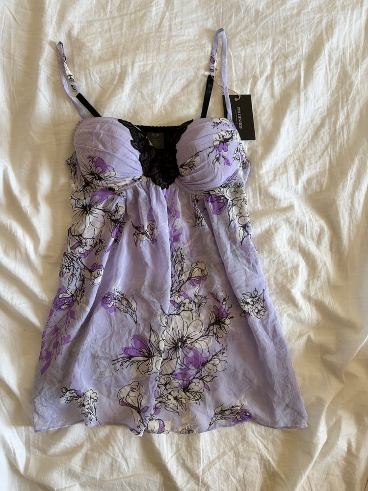 Vintage Y2K floral lilac floaty babydoll cami