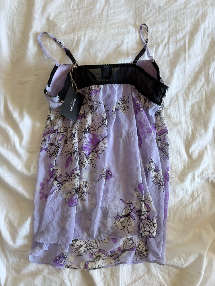 Vintage Y2K floral lilac floaty babydoll cami