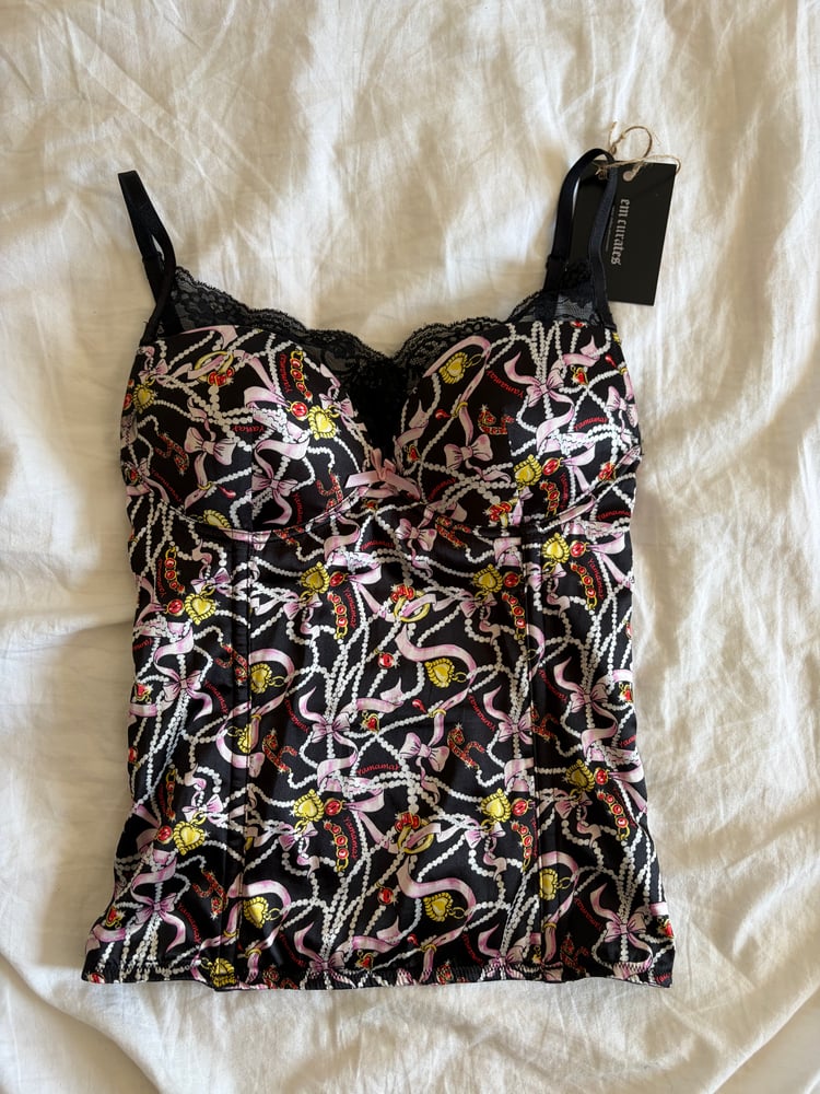 Vintage Y2K Yamamay graphic corset style cami