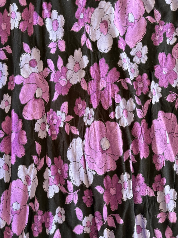 Vintage 1990s black and purple floral midi skirt