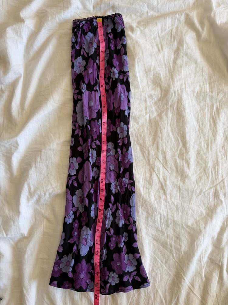 Vintage 1990s black and purple floral midi skirt