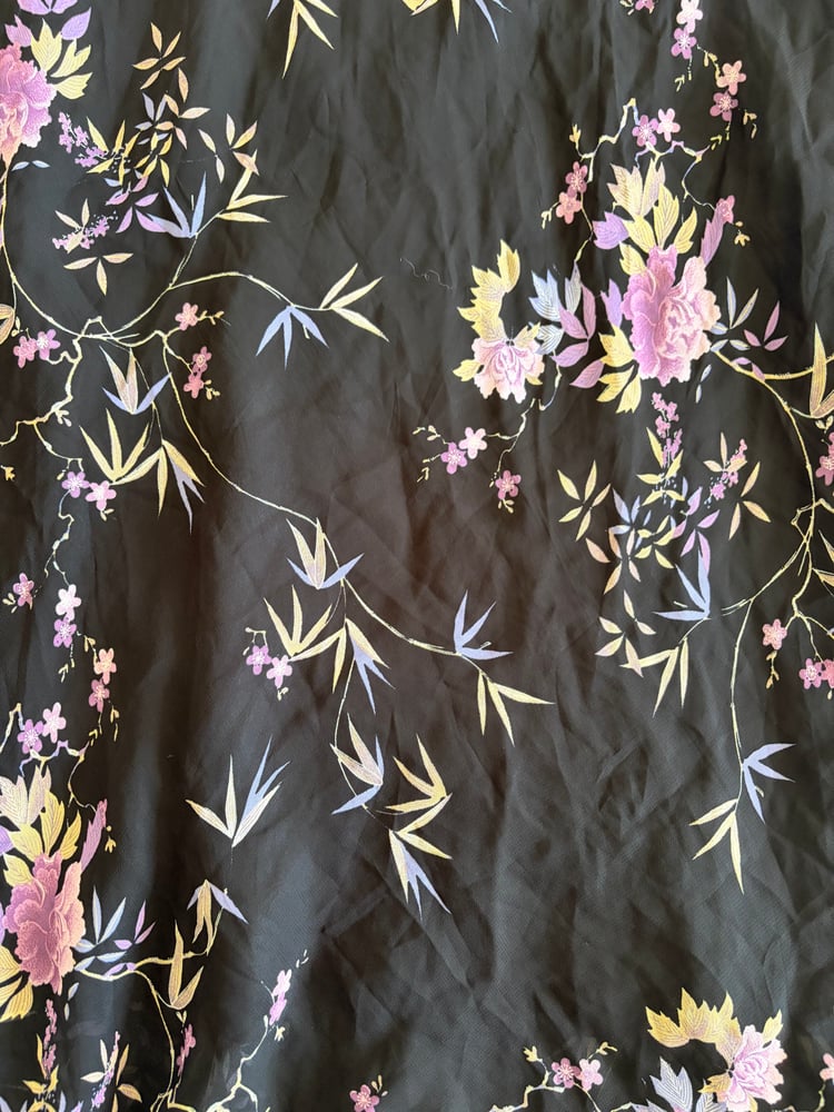 Vintage Y2K black and purple floral floaty skirt