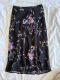 Vintage Y2K black and purple floral floaty skirt