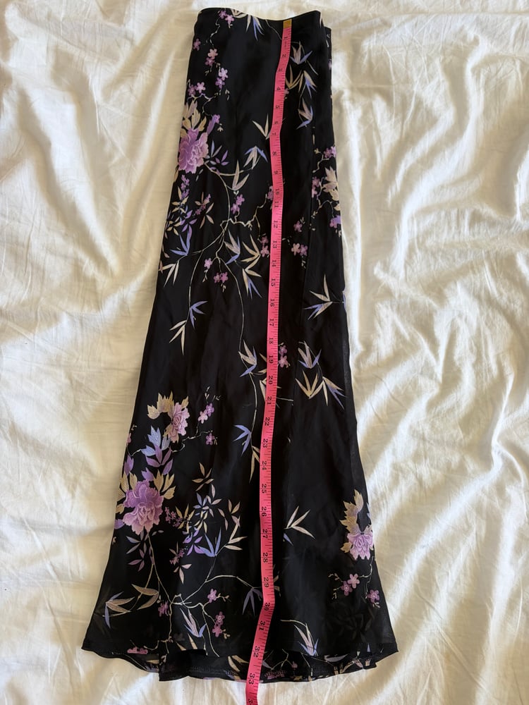 Vintage Y2K black and purple floral floaty skirt