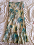 Vintage Y2K watercolour floral floaty maxi skirt with blues and yellows