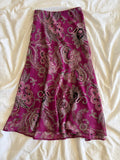 Vintage Y2K pink paisley floral floaty midi skirt
