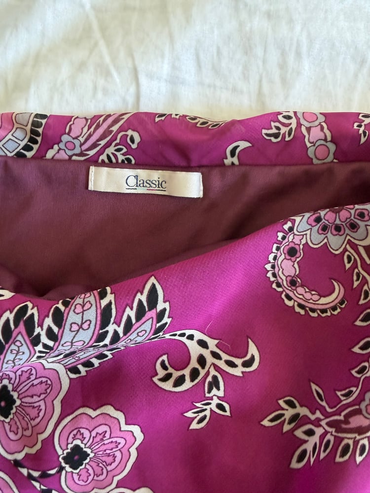 Vintage Y2K pink paisley floral floaty midi skirt