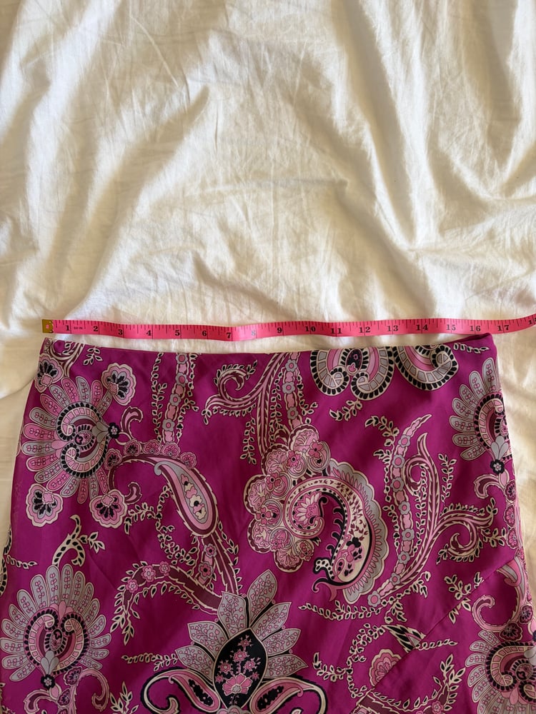 Vintage Y2K pink paisley floral floaty midi skirt