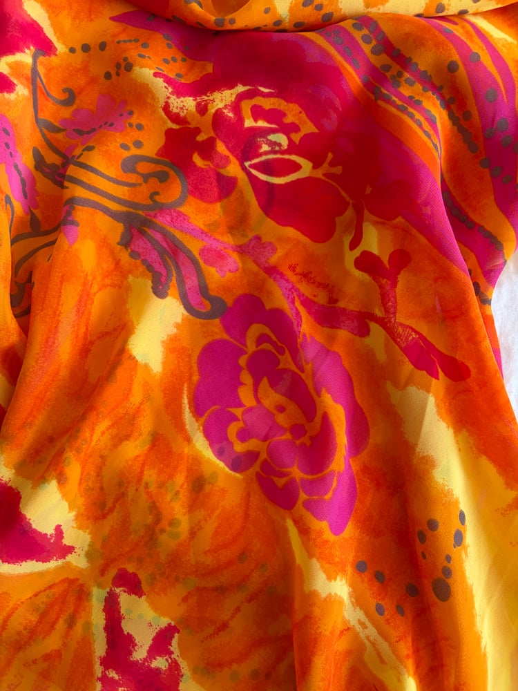 Vintage Y2K orange and pink asymmetrical hem Zara Larasson style cami