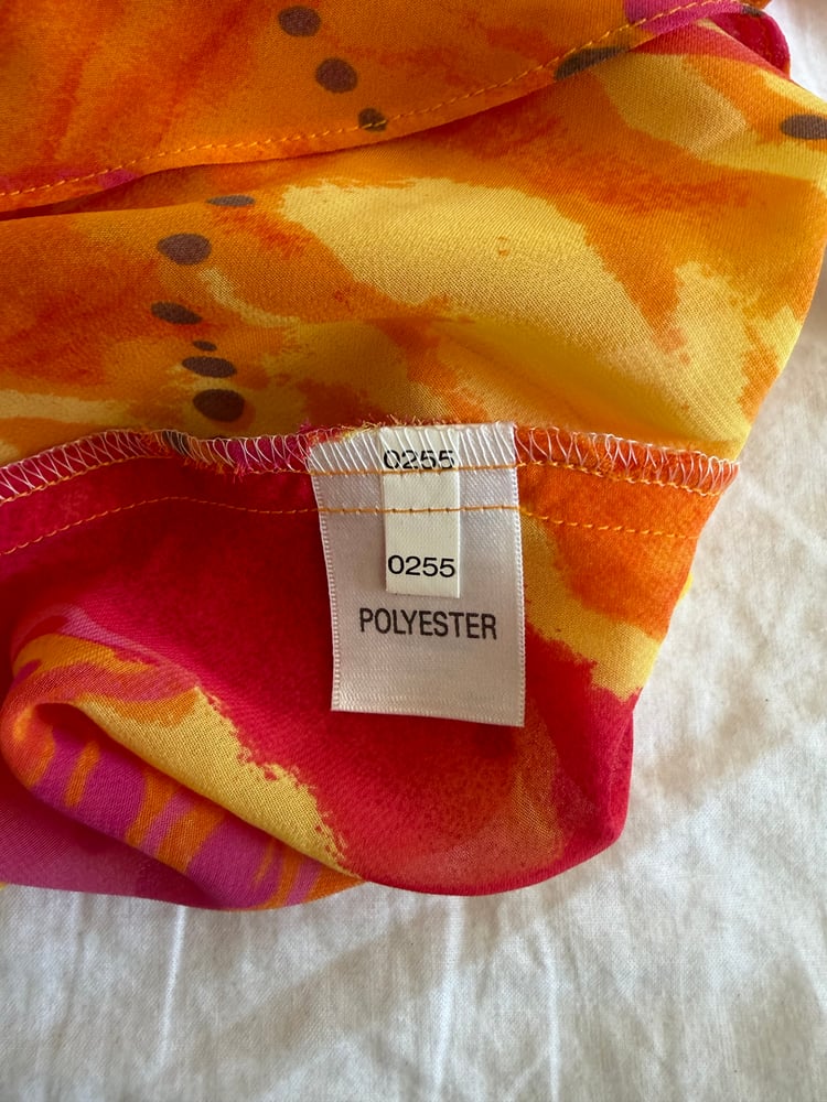 Vintage Y2K orange and pink asymmetrical hem Zara Larasson style cami