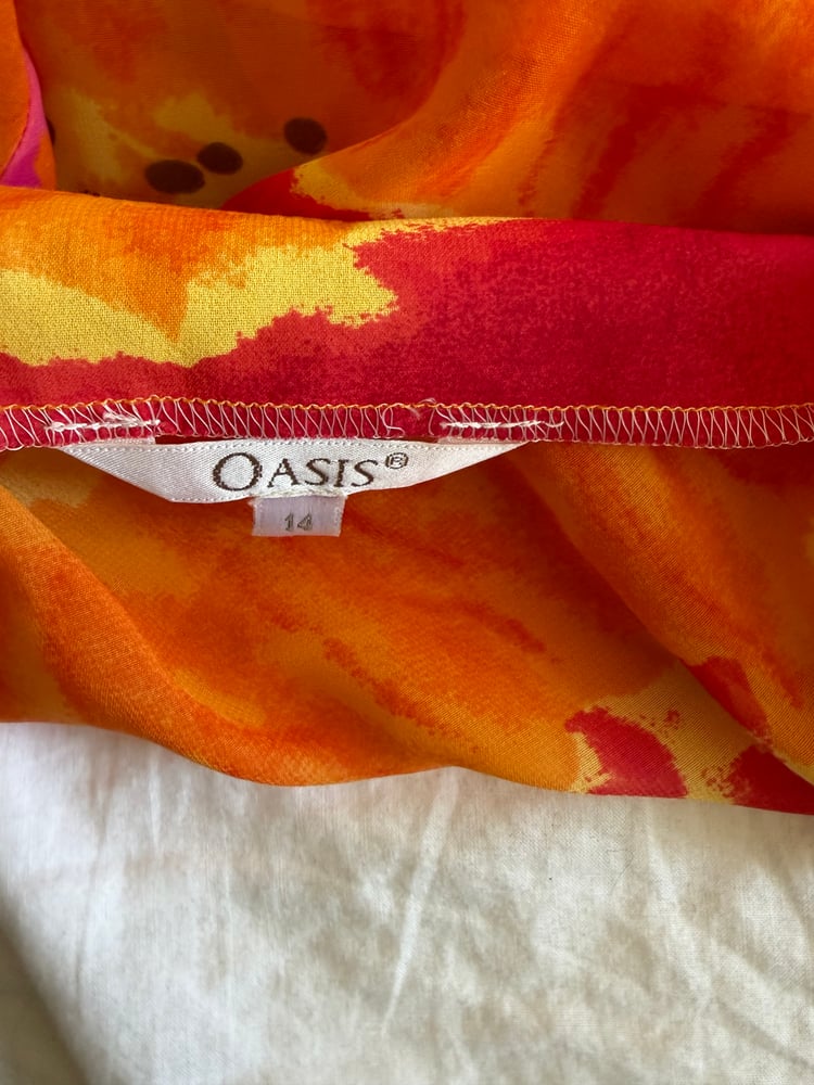 Vintage Y2K orange and pink asymmetrical hem Zara Larasson style cami