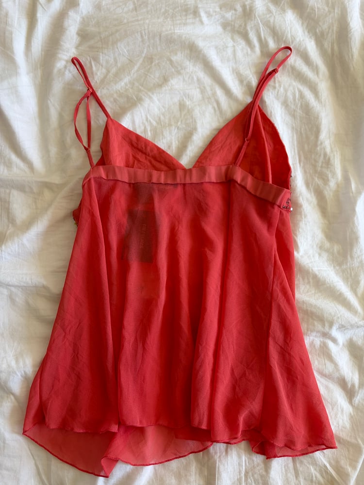 Vintage Y2K coral sequin and beaded cami top