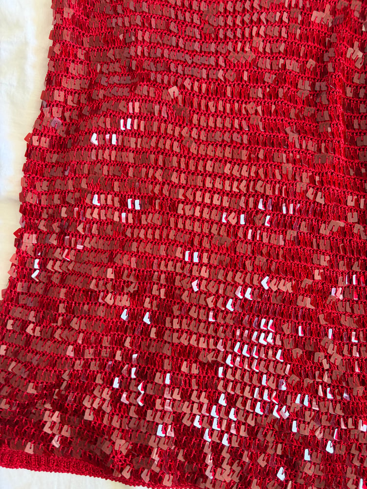 Vintage Y2K red crochet sequin top