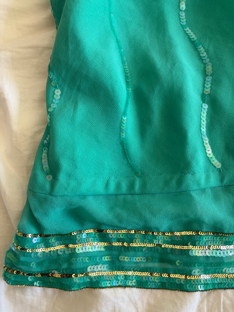Vintage Y2K blue sequin mermaid cami 2000s deadstock with tags