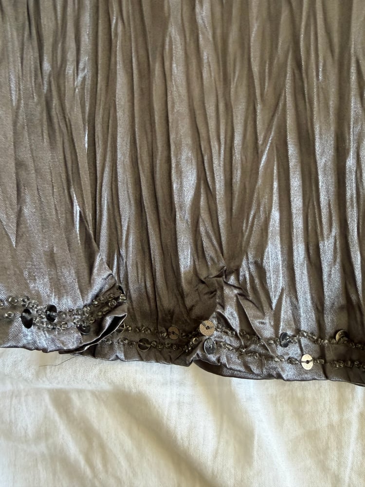Vintage Y2K grey crinkle sequin cami top 2000s deadstock with tags