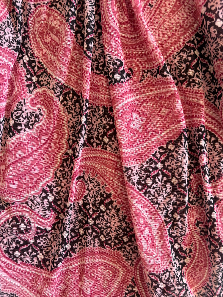 Vintage Y2K asymmetrical paisley halter neck cami with ruched bust