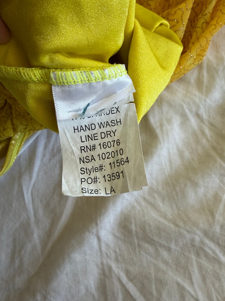 Vintage Y2K yellow handkerchief hem ruched bust sparkly fairy cami