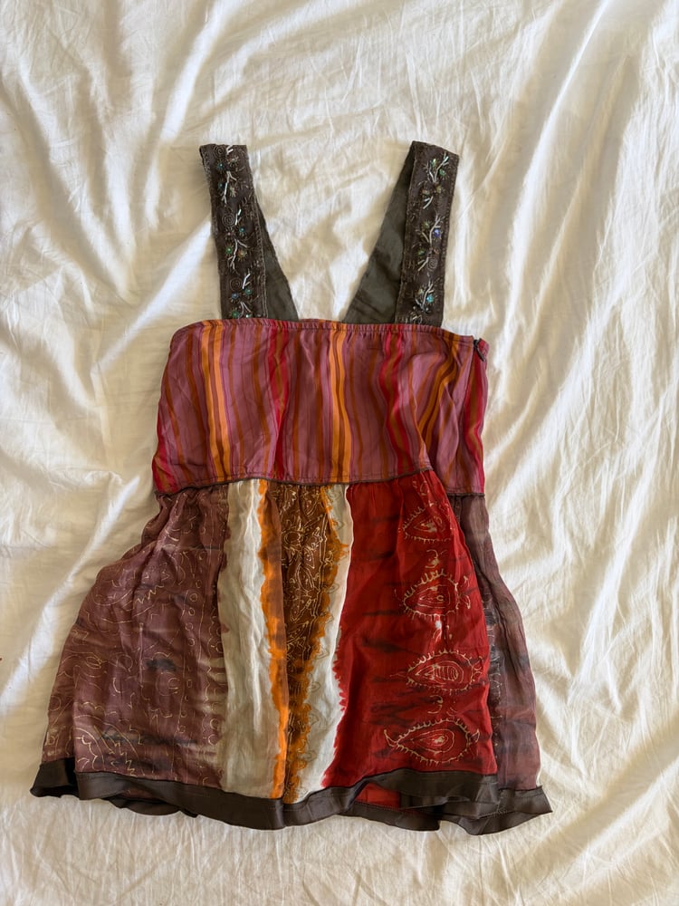 Vintage Y2K Italian sequin and beaded strap baby doll top