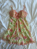 Vintage 90s floral baby doll cami with ruffle hem
