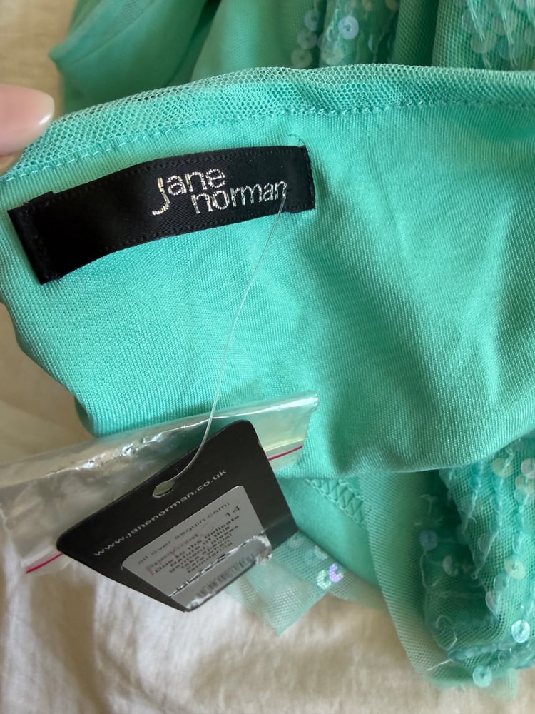 Vintage Y2K 2008 Jane Norman turquoise sequin tie baby cami BNWT