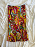 Vintage Y2K floral psychedelic midi skirt