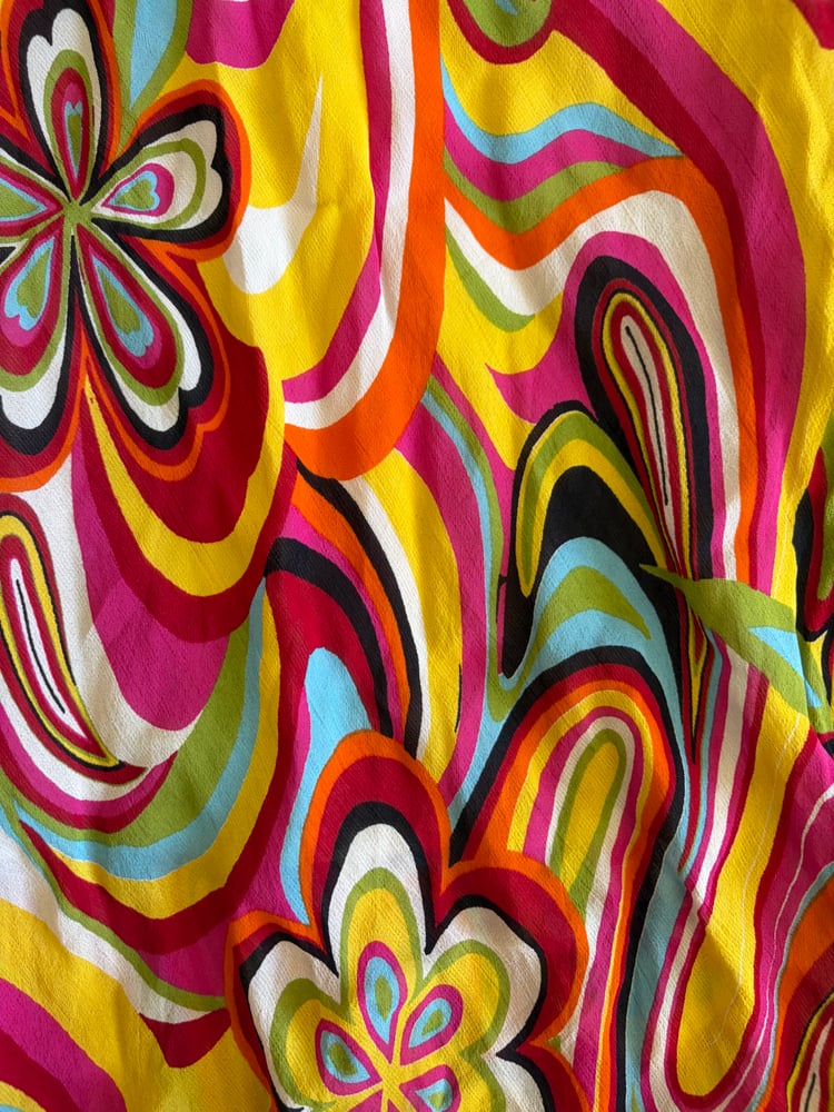 Vintage Y2K floral psychedelic midi skirt