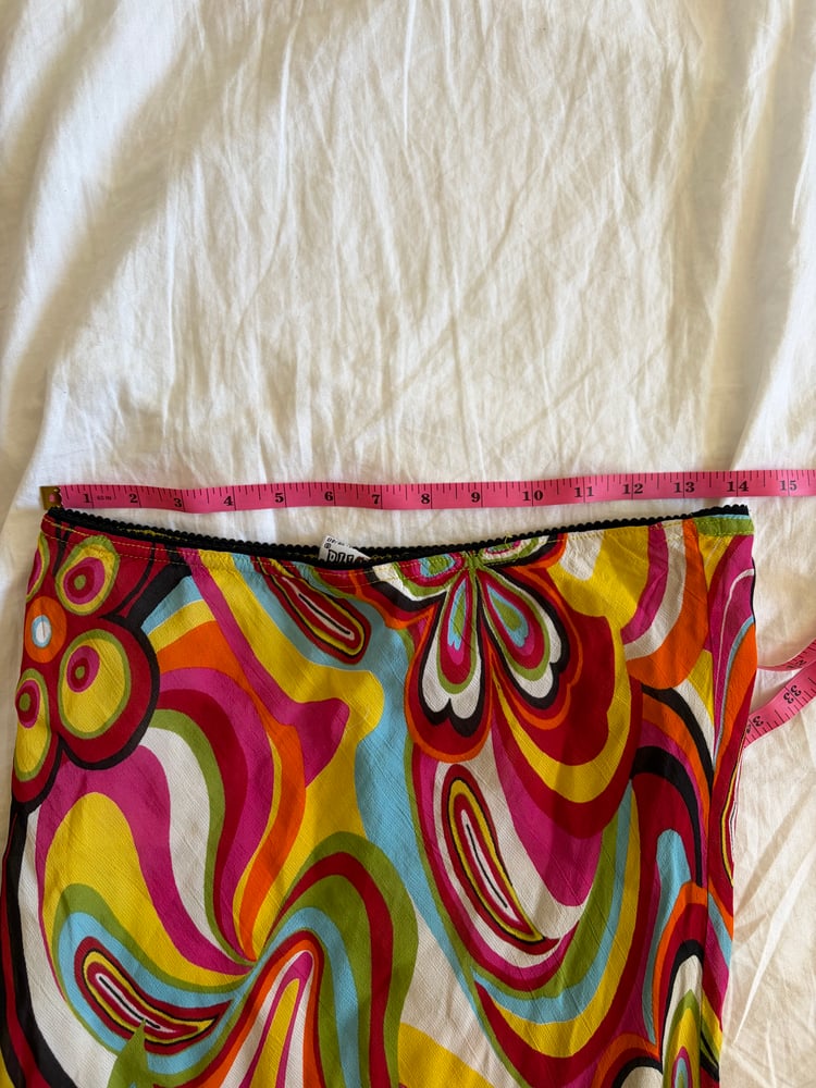 Vintage Y2K floral psychedelic midi skirt