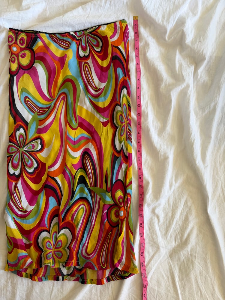 Vintage Y2K floral psychedelic midi skirt