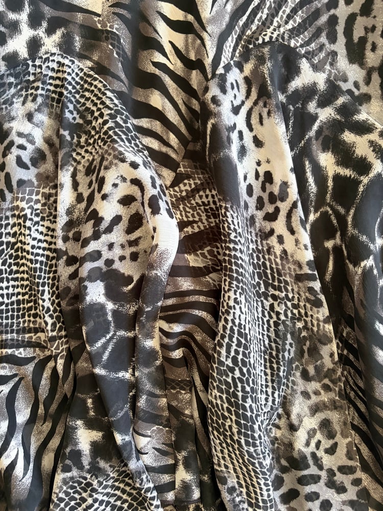 Vintage Y2K cheetah and zebra print mermaid hem skirt