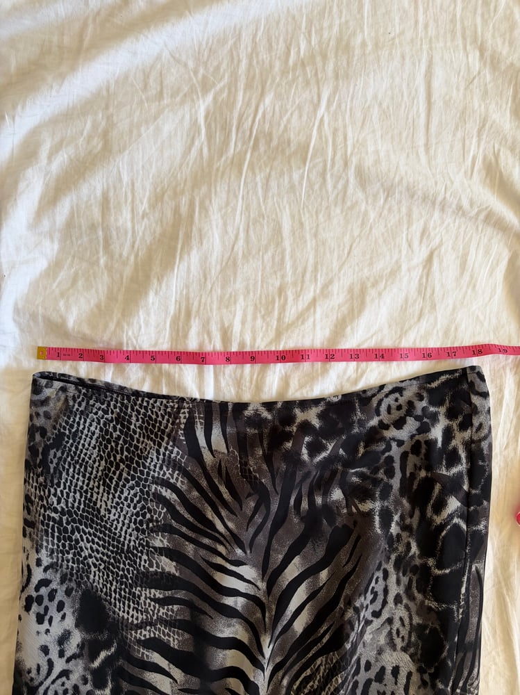 Vintage Y2K cheetah and zebra print mermaid hem skirt