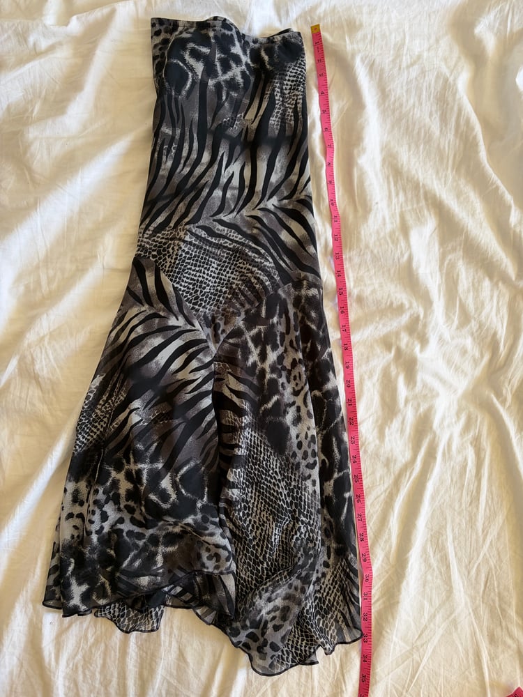 Vintage Y2K cheetah and zebra print mermaid hem skirt