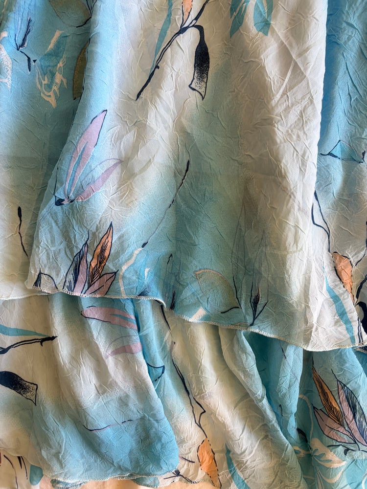 Vintage Y2K blue floral fairy dress with floaty hem