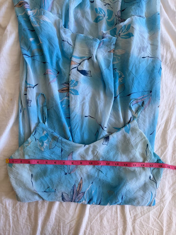 Vintage Y2K blue floral fairy dress with floaty hem