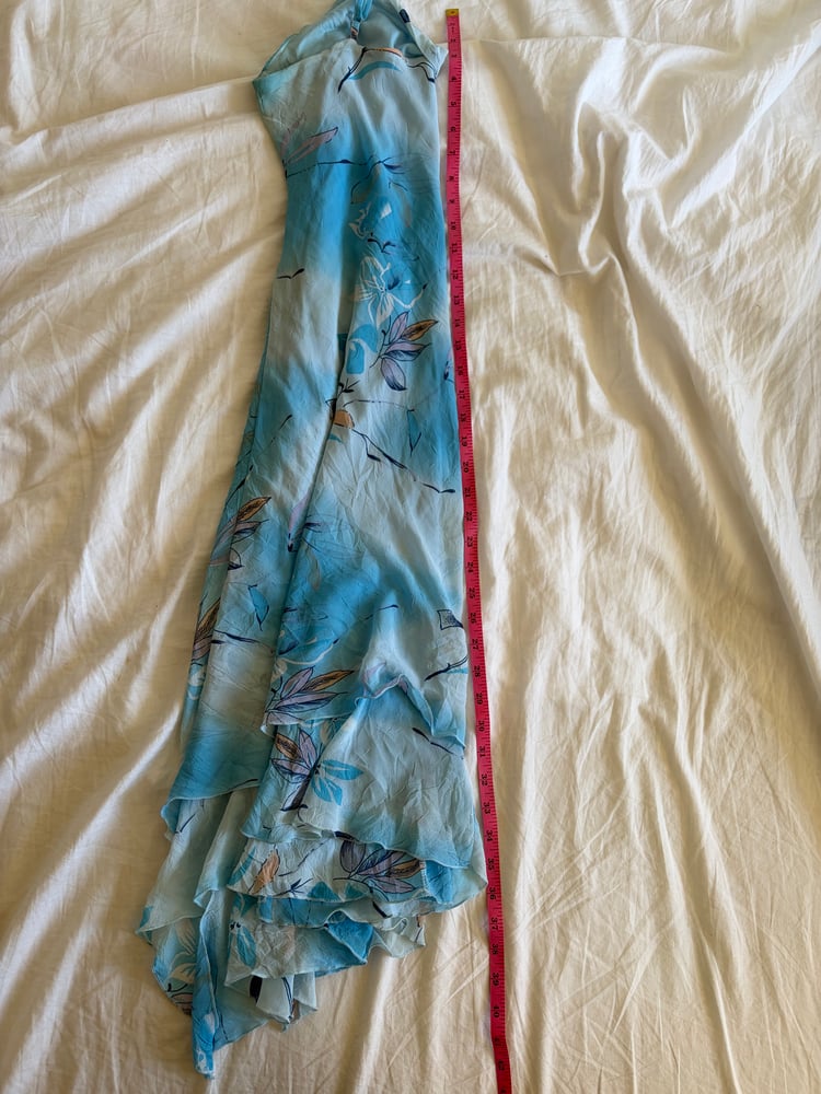 Vintage Y2K blue floral fairy dress with floaty hem
